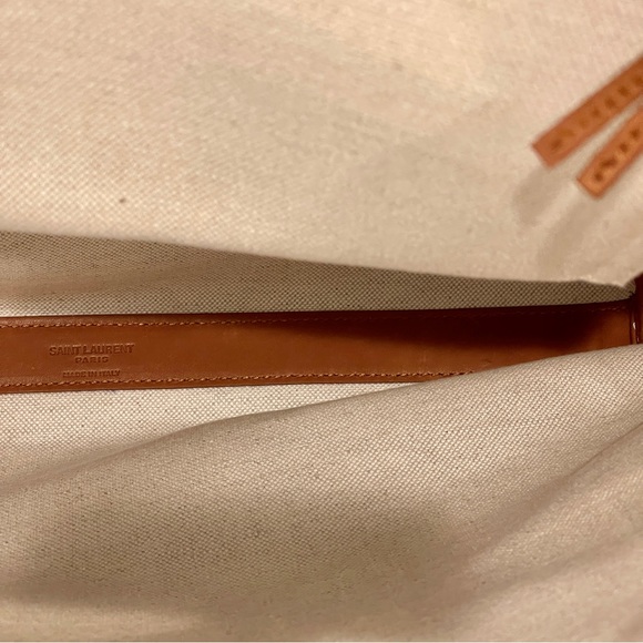 NWT Saint Laurent Universite North South Foldable Tote Bag Canvas Smooth Leather - Picture 14 of 16